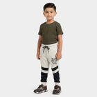 Boys Ecru Melange Jogger Graphic Printed Pyjama, Ecru Melange, small