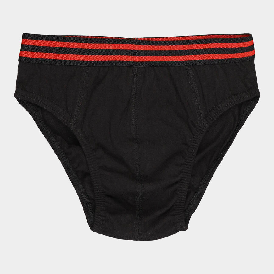 Boys Cotton Solid Brief, काला, large image number null