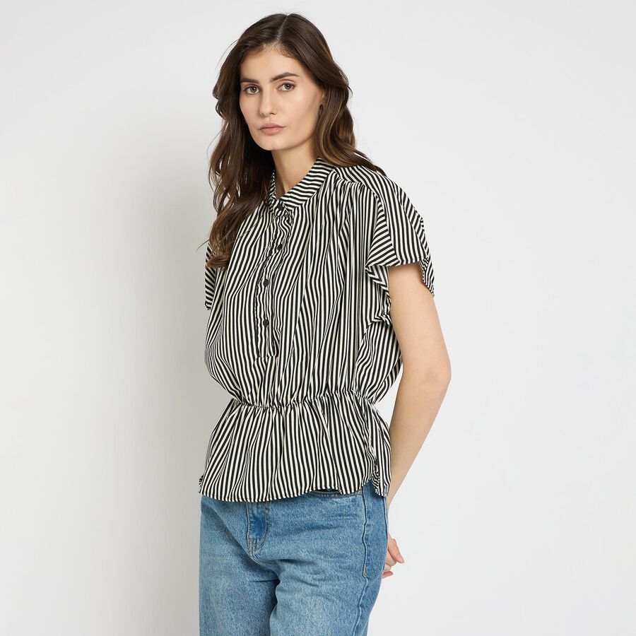 Ladies'  Stripes Shirt, Black, large image number null