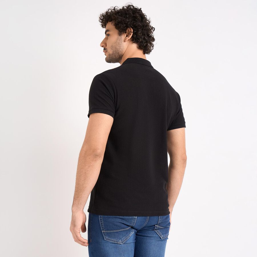 Men's Collared Half Sleeves T-Shirt , काला, large image number null