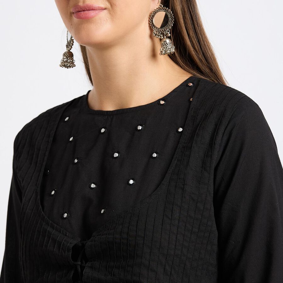 Ladies' 100% Cotton Kurta , काला, large image number null