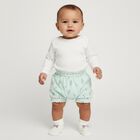 Infant Mint Green Regular Fit Floral Print Bloomers, हल्का हरा, small image number null