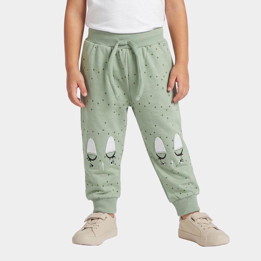 Infants Mint Green Jogger Polka Dot Printed Pyjama, Light Green, large