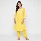 Women's Mustard Printed Ethnic Set, मस्टर्ड, small