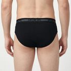 Men's Black Regular Fit Elasticated Waistband Briefs, Black, small