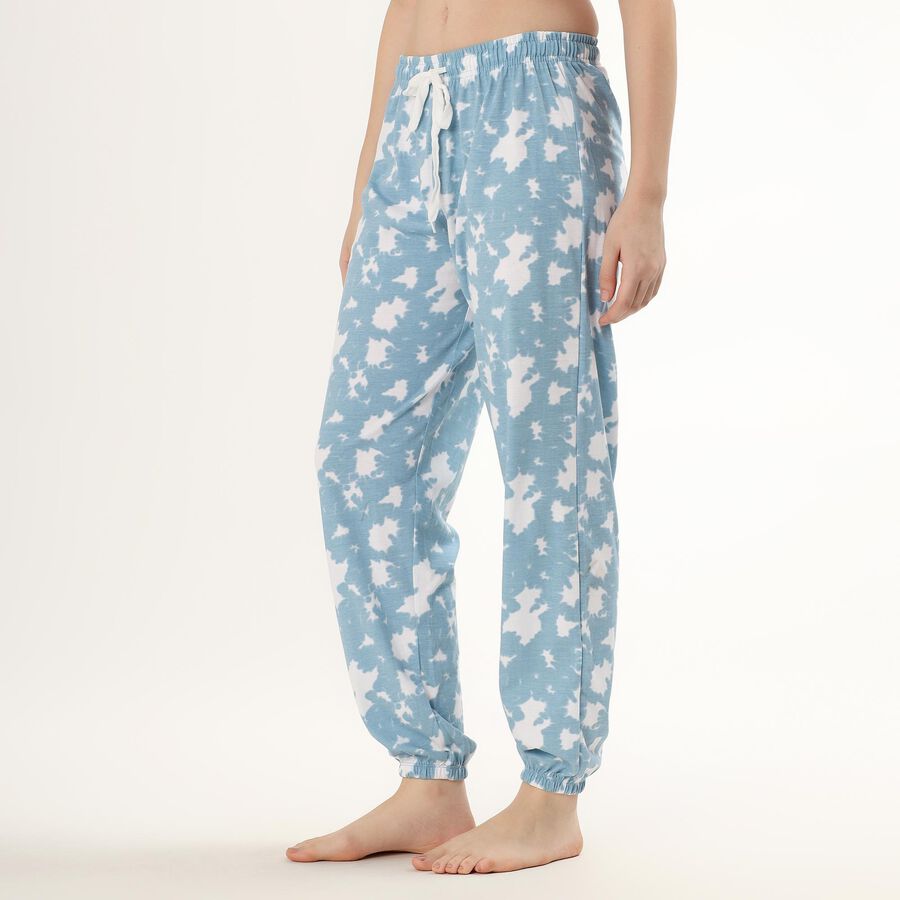 Women's Light Blue All Over Printed Full Length Pyjama, हल्का नीला, large image number null