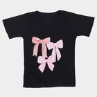 Girls Navy Blue Round Neck Regular T-Shirt, नेवी ब्लू, small