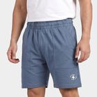 Men's Blue Regular Fit Athletic Bermuda Shorts, गहरा नीला, small