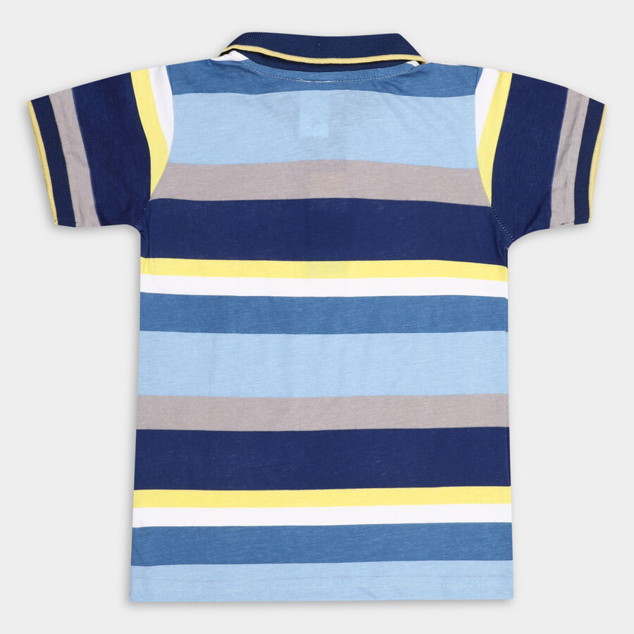 Boys' Cotton Half Sleeves T-Shirt, Navy Blue, large image number null