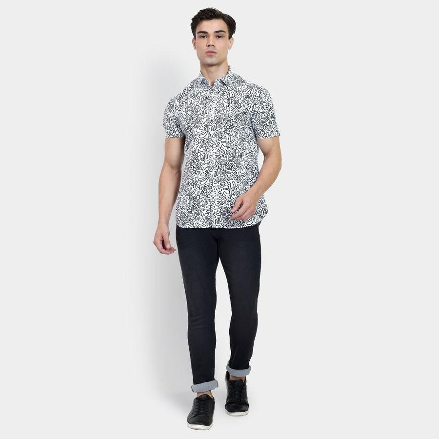Men's 100% Cotton Casual Shirt , ऑफ व्हाइट, large image number null