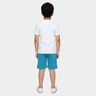 Boys White 100% Cotton Round Neck Skater's Club Graphic Printed Baba Suit, White, small