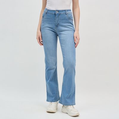 Women's Muted Blue Slim Fit High Rise Jeans