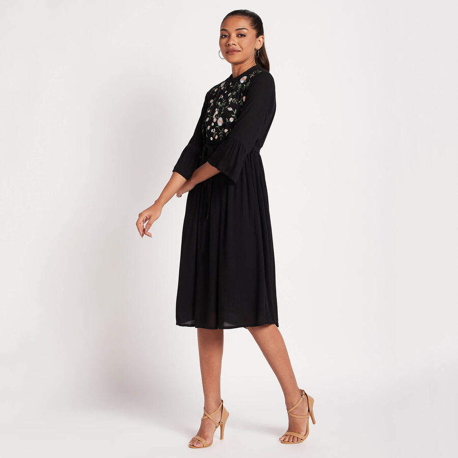 Embroidered Calf Length Women, Black, large image number null