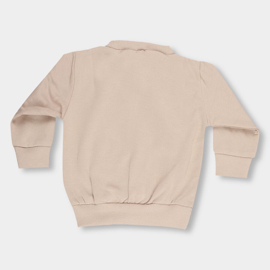 Infants Light Beige Crew Neck Casual Sweatshirt, गहरा पीला, large image number null