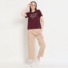 Ladies' Round Neck T-Shirt, Wine, small image number null