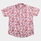 Boys' Red Cotton Short Sleeves Spread Collar Regular Fit Shirt, Red, small