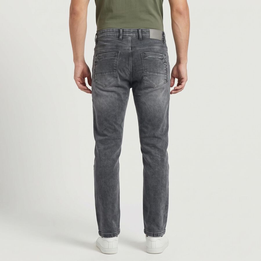 Men's Grey Slim Fit Washed Jeans, Light Grey, large