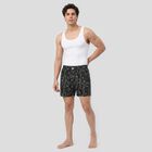 Men's Black Classic Fit Abstract Printed Boxers, Black, small