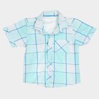 Infants Light Blue Cotton Half Sleeve Collared Casual Shirt, Light Blue, small