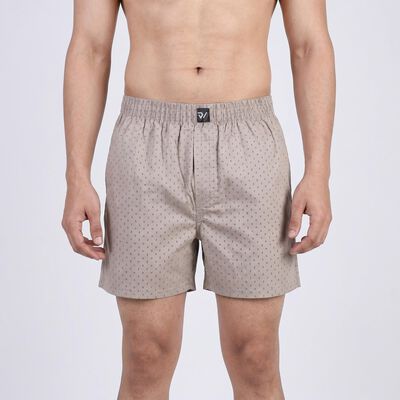 Men's Light Grey Regular Fit Solid Boxers
