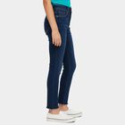 Girls' Navy Blue Regular Fit Stretchable Jeans, Dark Blue, small