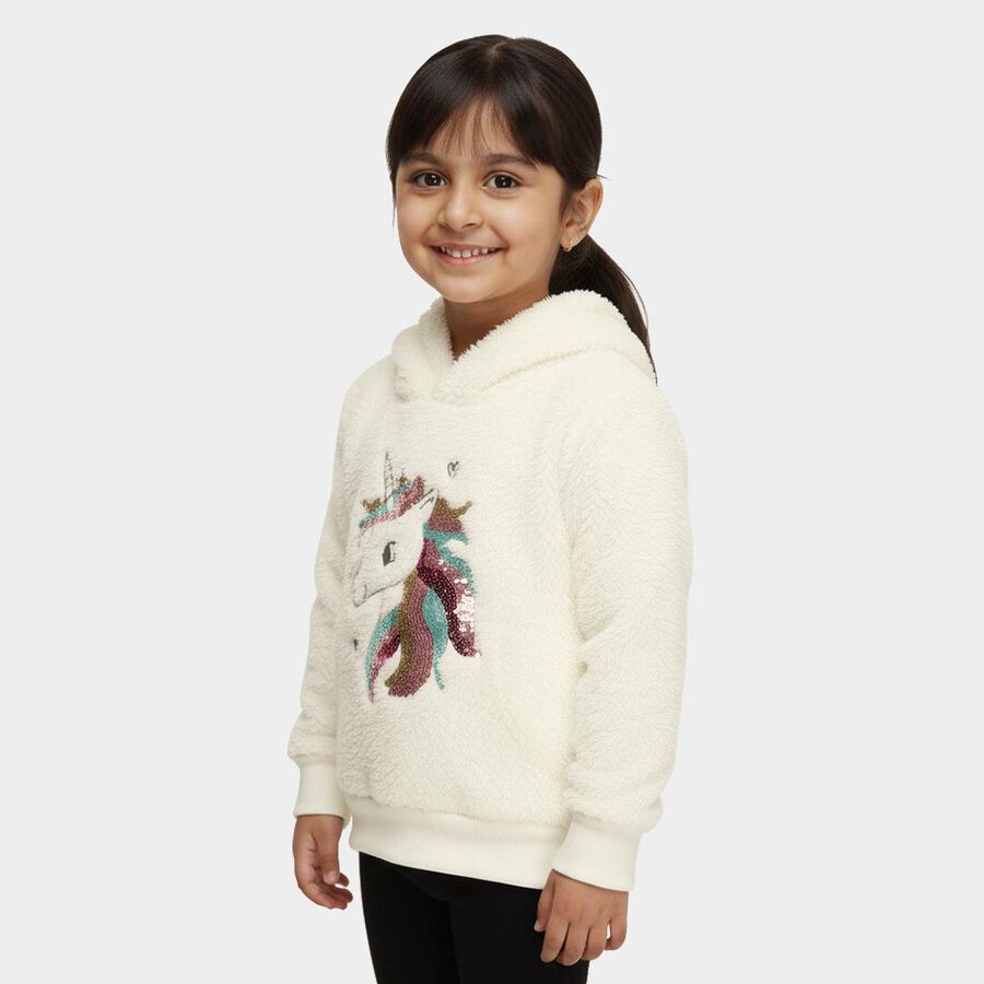 Girls' Sweatshirt, Off White, large image number null