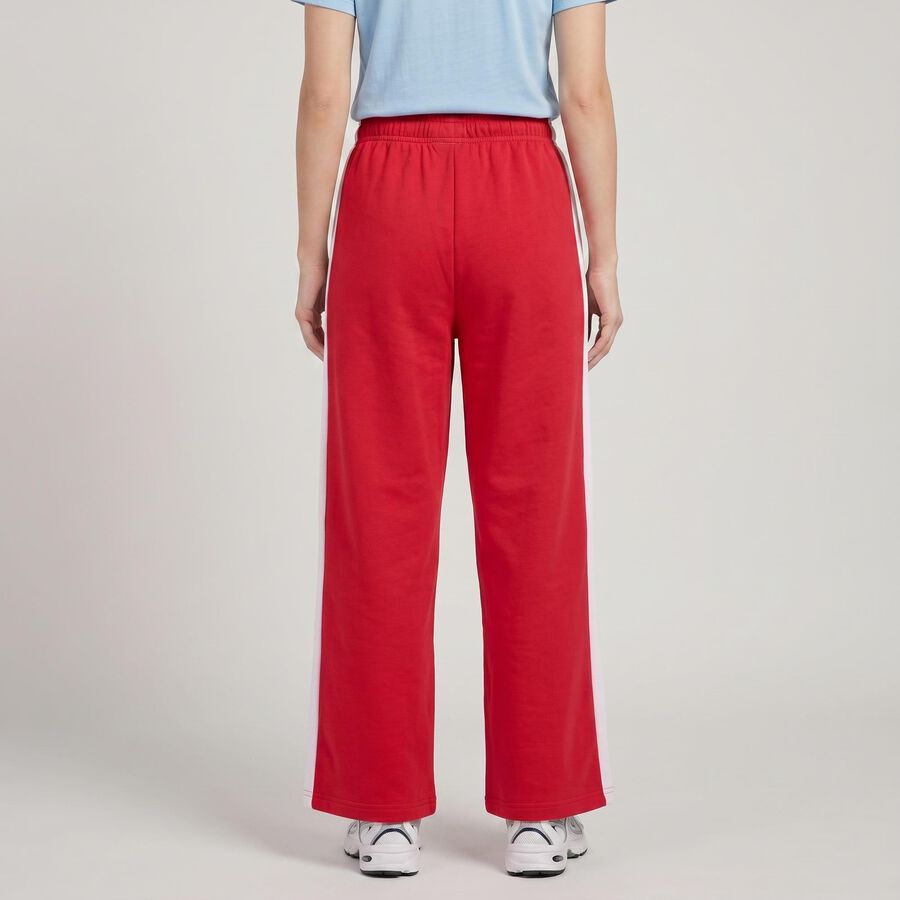 Women's Fuchsia Straight Fit Side-Striped Track Pants, रानी (फ्यूशिया), large