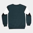 Boys Round Neck Sweatshirt, Dark Green, small image number null