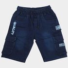 Boys' Navy Blue Regular Fit Multi-Pocket Cargo Jamaican Shorts, Dark Blue, small