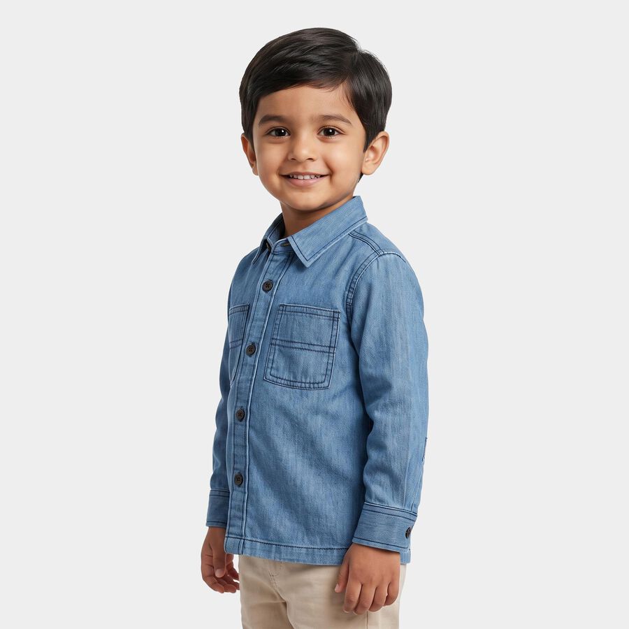 Boys Light Blue Casual Shirt, Light Blue, large