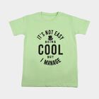 Boys' Half Sleeves T-Shirt, हल्का हरा, small