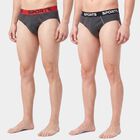 Men's Charcoal Regular Fit Solid Briefs, Charcoal, small