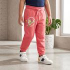 Girls' Coral Jogger Fit Graphic Printed Pyjama, मूँगा (कोरल), small