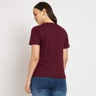Ladies' Round Neck T-Shirt , Wine, small image number null