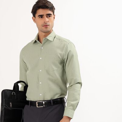 Men's Light Sage Green Classic Collar Formal Shirt