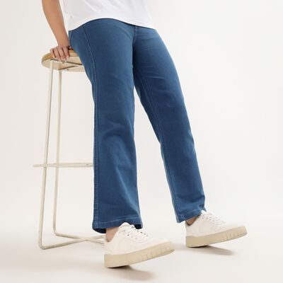 Women's Deep Steel Blue Straight Fit Jeans