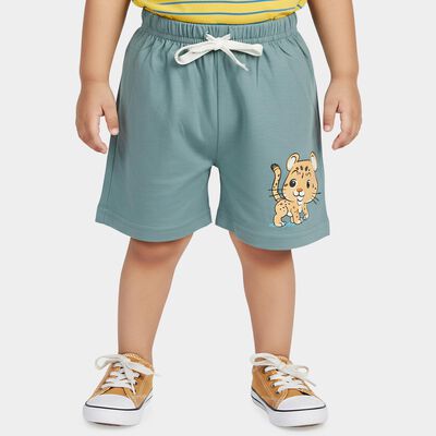 Infants' Blue Regular Fit Solid Half Pant