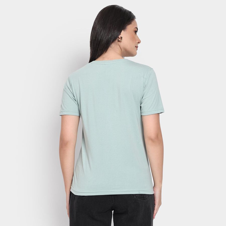 Ladies' Round Neck T-Shirt, Light Green, large