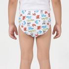 Boys Grey Regular Fit Printed Briefs, Light Grey, small