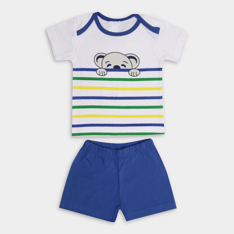 Infant Boys' 100% Cotton Baba Suit , Mid Blue, large image number null