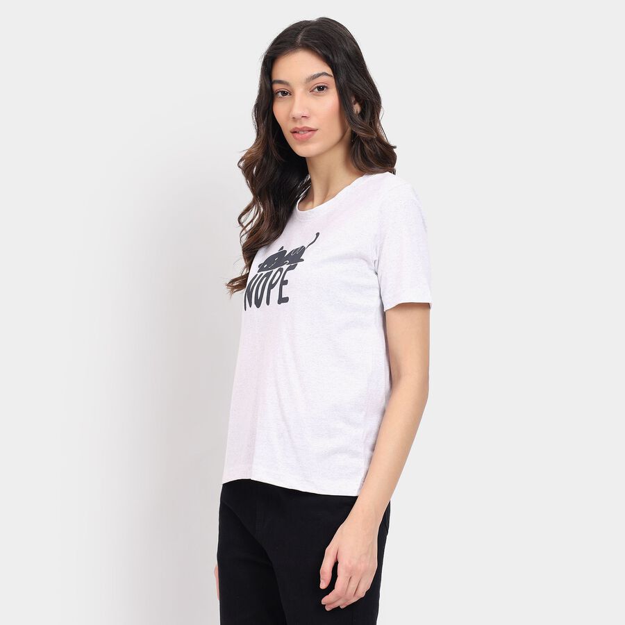 Ladies' Round Neck T-Shirt , Melange Light Grey, large image number null