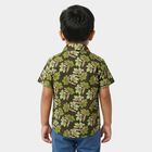 Boys Olive Green Cotton Short Sleeves Collar Regular Fit Shirt, ओलिव, small