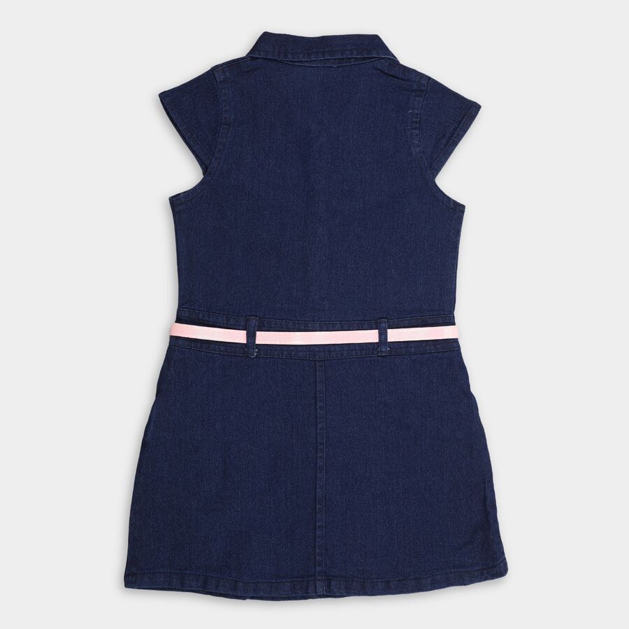 Girls' Frock, गहरा नीला, large image number null