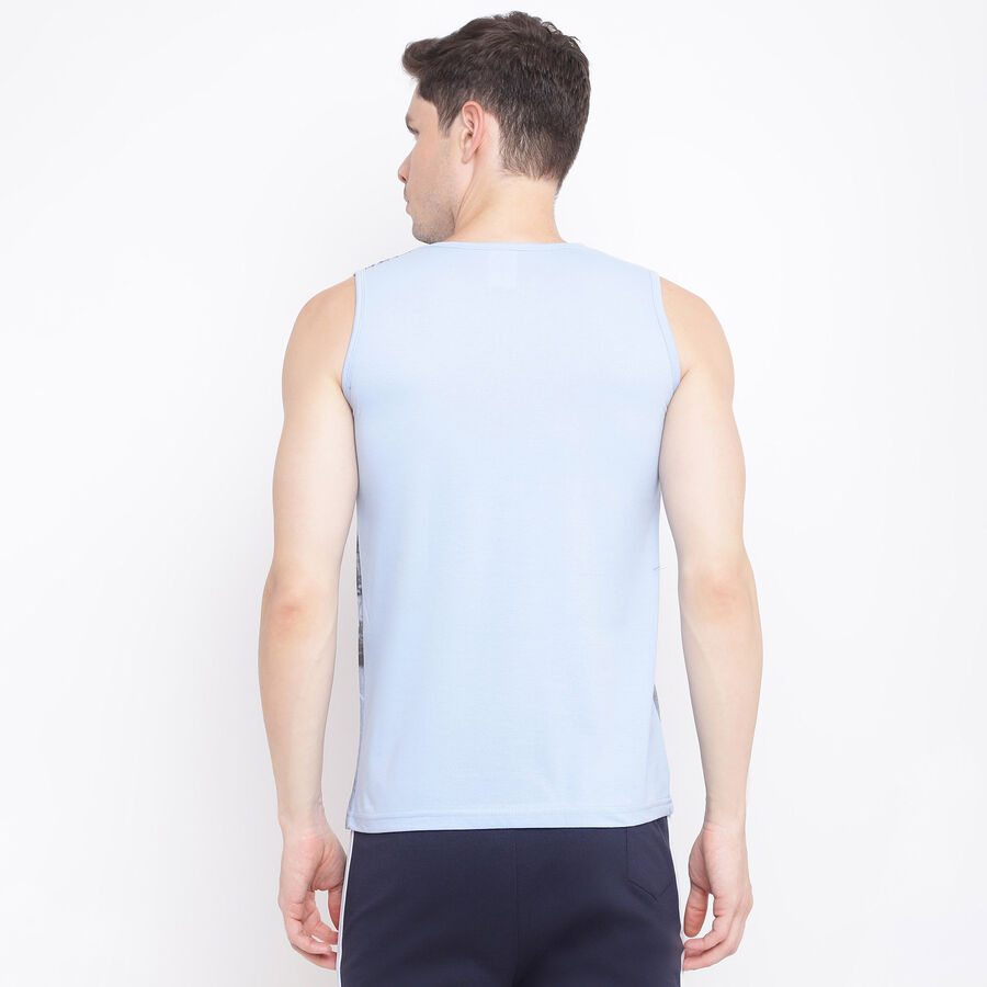 Printed Sleeveless T-Shirt, Light Blue, large image number null