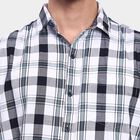 Men's 100% Cotton Casual Shirt, Teal Blue, small