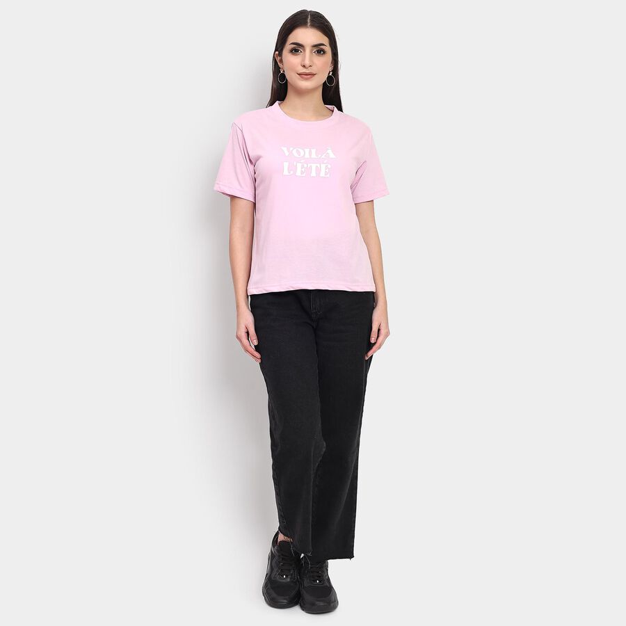 Ladies' Round Neck T-Shirt , लाइलेक, large image number null