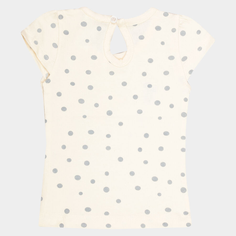 Infants Cotton Printed T-Shirt, Off White, large image number null