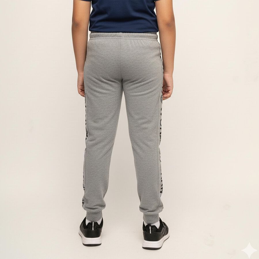 Boys' Light Grey Printed Cotton Blend Pyjama, मिश्रित हल्का ग्रे, large image number null