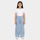 Girls Light Blue Wide Leg Pull-On Jeans, हल्का नीला, small