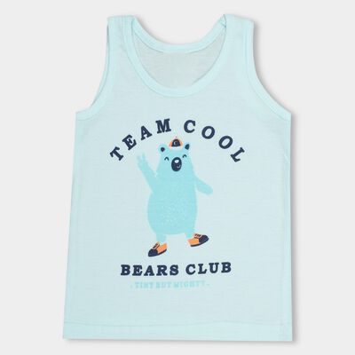Infants' Light Sky Blue Cotton Round Neck Casual Vest